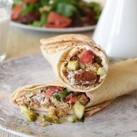 Arabic bread with falafel