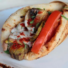 Greek souvlaki with vegetables